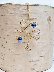Celtic Yule Gift ~ Collar con colgante hecho a mano de árbol de Navidad