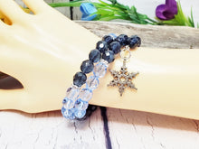 Winter Snowflake Crystal Cuff Bracelet ~ Blue & Silver