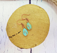 Boucles d'oreilles pendantes Boho Cuivre &amp; Turquoise ~ Bijoux d'été