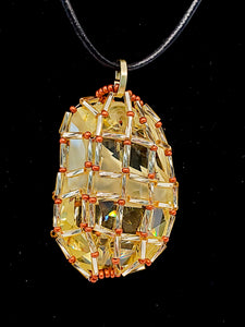Collar de cesta de jaula de cristal ~ Collar de cristal de red de cristal de Swarovski grueso para mujer