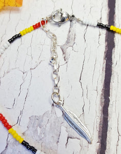 Bracelet de cheville amérindien ~ 4 tribus de l'homme ~ bracelet de cheville de roue de médecine crie