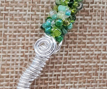 Beaded Rope Necklace ~ Green Nature Inspired Beadwork Necklace
