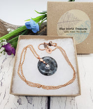 Blue Labradorite Pendant Necklace ~ Crystal Donut on a 20 Inch Pure Copper Chain