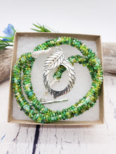 Collier de corde perlée ~ collier de perles inspiré de la nature verte