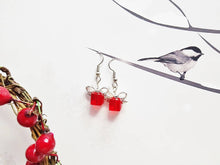 Boucles d'oreilles de Noël ~ Boucles d'oreilles uniques en argent sterling et cristal rouge rubis