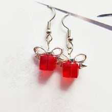 Boucles d'oreilles de Noël ~ Boucles d'oreilles uniques en argent sterling et cristal rouge rubis