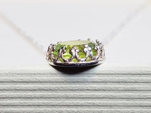 Collar de peridoto genuino ~ Cristal de peridoto de 8 mm en una cadena de plata esterlina de 18 pulgadas