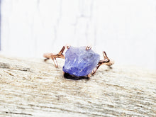 Tanzanite Twig Ring ~ Raw Tanzanite & 14k Gold Plated Branch Ring ~ Boho, Rustic December Birthstone ~ Also in Sterling and 14k Rose Gold