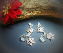 Winter Wedding Earrings ~ Crystal Snowflake Cascade Earrings