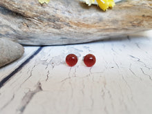 Red Carnelian Studs ~ Minimalist Handmade Gemstone Jewelry