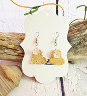 Pendientes colgantes de corteza de abedul hechos a mano ~ Pendientes Boho rústicos naturales