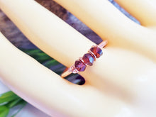 Garnet Ring ~ January Birthstone Ring ~ Stackable Rings, Adjustable Rings for Women ~ Copper Wire Wrapped Ring ~ Anxiety Ring, Promise Ring
