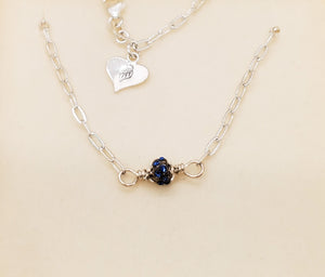 Sapphire & Sterling Silver Necklace ~ Blue Montana Sapphire and Silver Chain Necklace