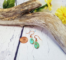 Pendientes colgantes bohemios de cobre y turquesa ~ Joyería de verano